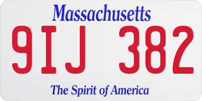 MA license plate 9IJ382