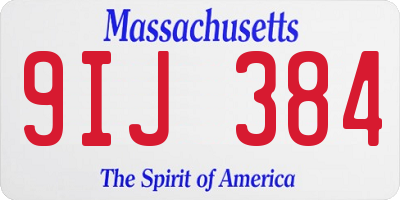 MA license plate 9IJ384