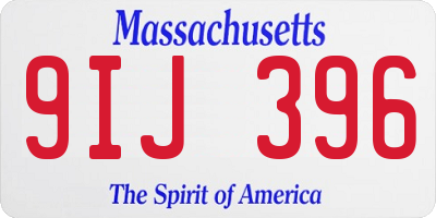 MA license plate 9IJ396