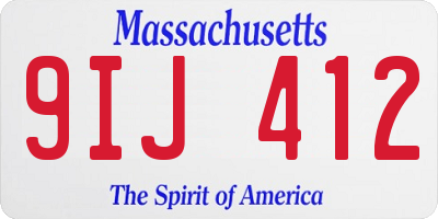MA license plate 9IJ412