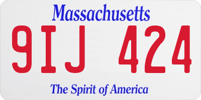 MA license plate 9IJ424