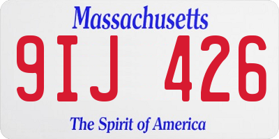 MA license plate 9IJ426