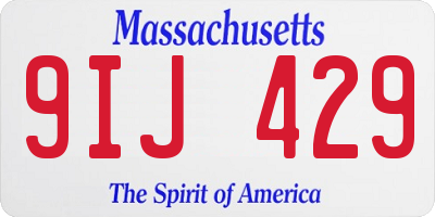 MA license plate 9IJ429