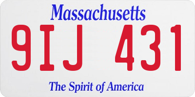 MA license plate 9IJ431
