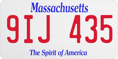 MA license plate 9IJ435