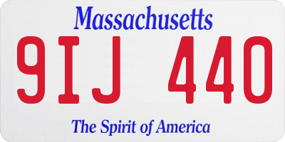 MA license plate 9IJ440