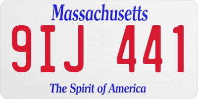 MA license plate 9IJ441