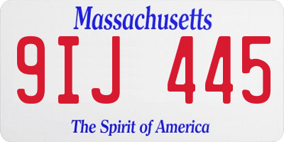 MA license plate 9IJ445