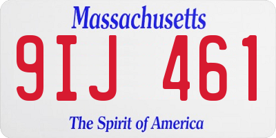 MA license plate 9IJ461
