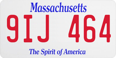MA license plate 9IJ464