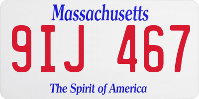MA license plate 9IJ467