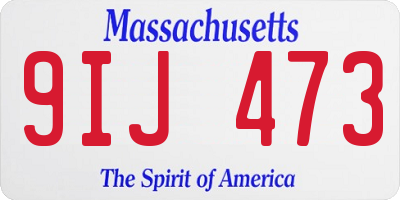 MA license plate 9IJ473