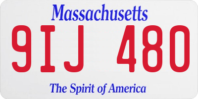 MA license plate 9IJ480