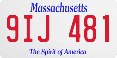 MA license plate 9IJ481