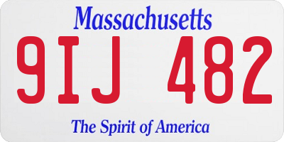 MA license plate 9IJ482