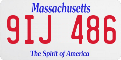 MA license plate 9IJ486