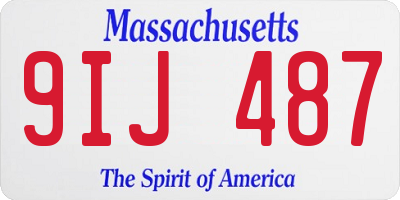 MA license plate 9IJ487