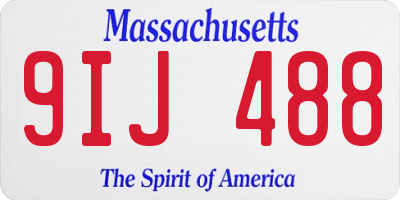 MA license plate 9IJ488