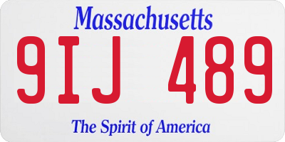 MA license plate 9IJ489