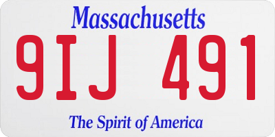 MA license plate 9IJ491