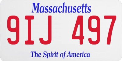 MA license plate 9IJ497