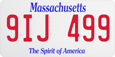 MA license plate 9IJ499
