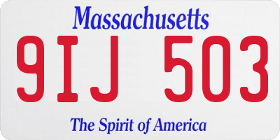 MA license plate 9IJ503