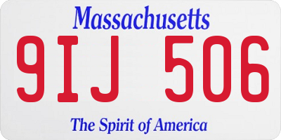 MA license plate 9IJ506