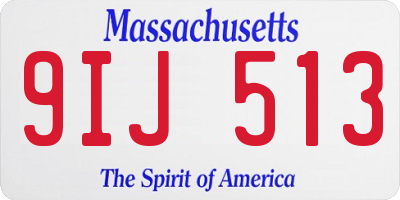 MA license plate 9IJ513