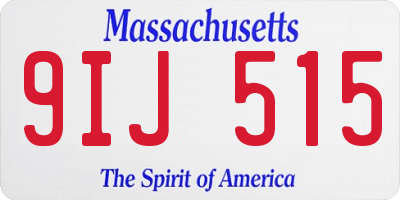 MA license plate 9IJ515