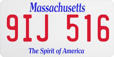 MA license plate 9IJ516