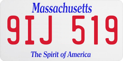 MA license plate 9IJ519