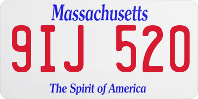 MA license plate 9IJ520