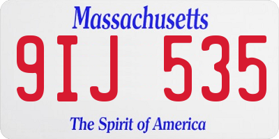 MA license plate 9IJ535