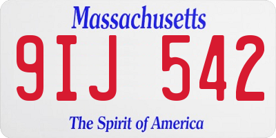 MA license plate 9IJ542