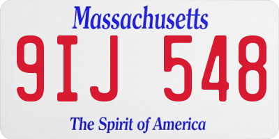 MA license plate 9IJ548