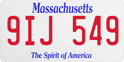 MA license plate 9IJ549
