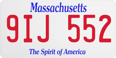MA license plate 9IJ552