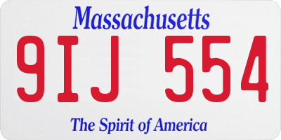 MA license plate 9IJ554
