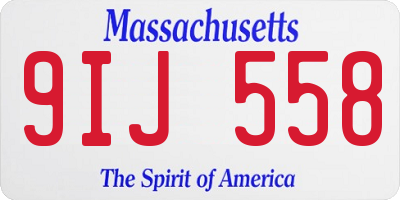 MA license plate 9IJ558
