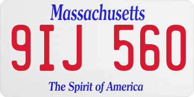 MA license plate 9IJ560