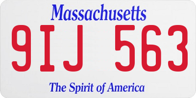 MA license plate 9IJ563
