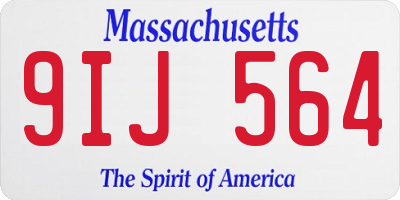 MA license plate 9IJ564
