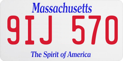 MA license plate 9IJ570