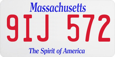 MA license plate 9IJ572