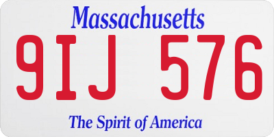 MA license plate 9IJ576
