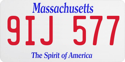 MA license plate 9IJ577