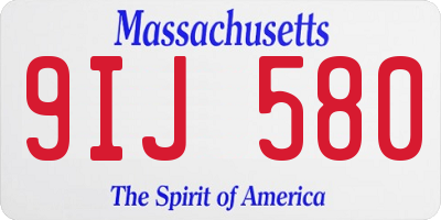 MA license plate 9IJ580