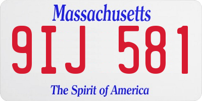 MA license plate 9IJ581