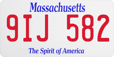 MA license plate 9IJ582
